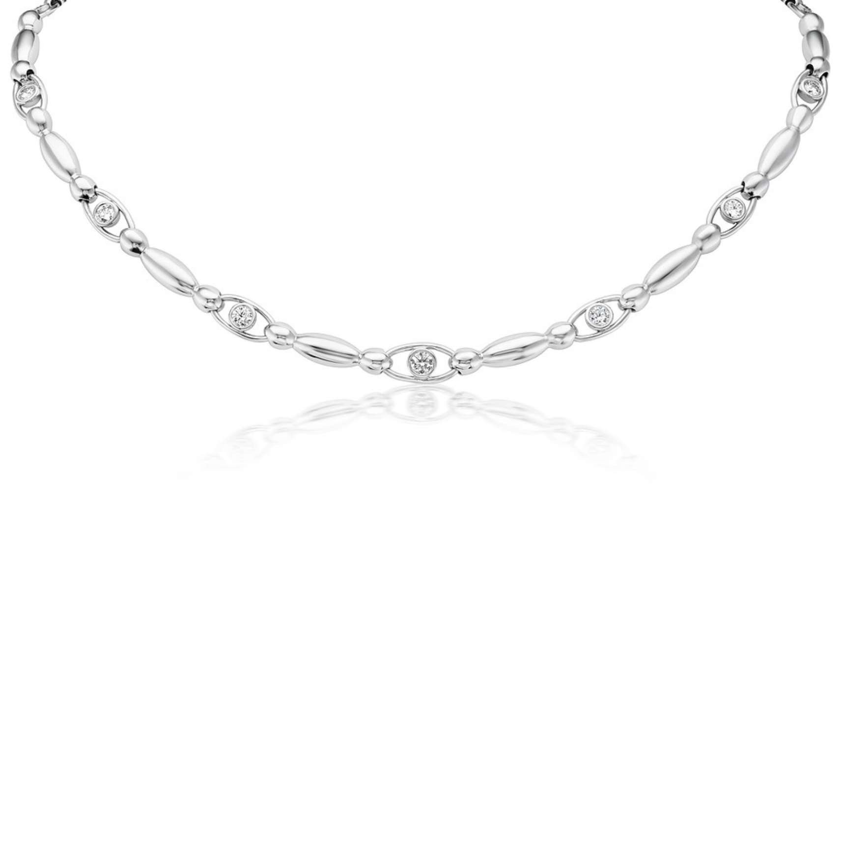 Signature Link Necklace with Diamonds IIAnne Baker