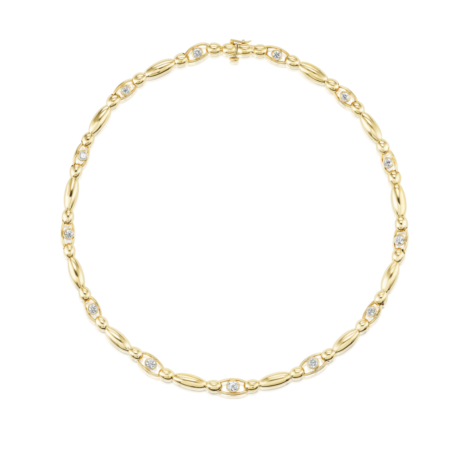 Signature Link Necklace with Diamonds IIAnne Baker