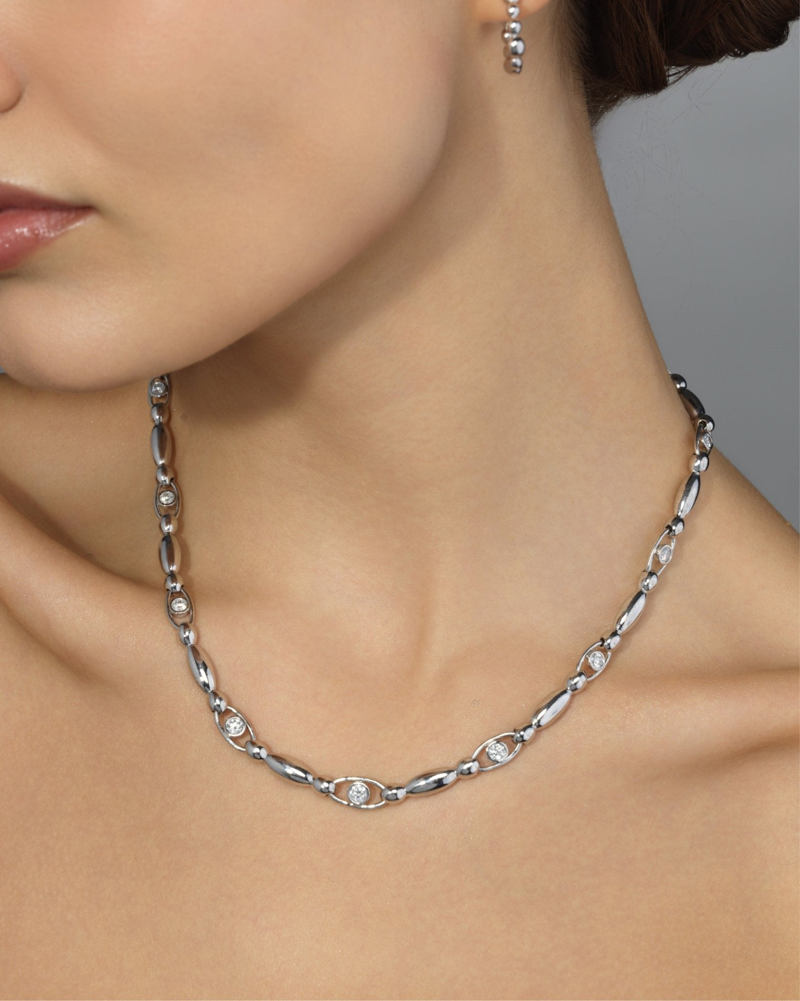 Signature Link Necklace with Diamonds IIAnne Baker