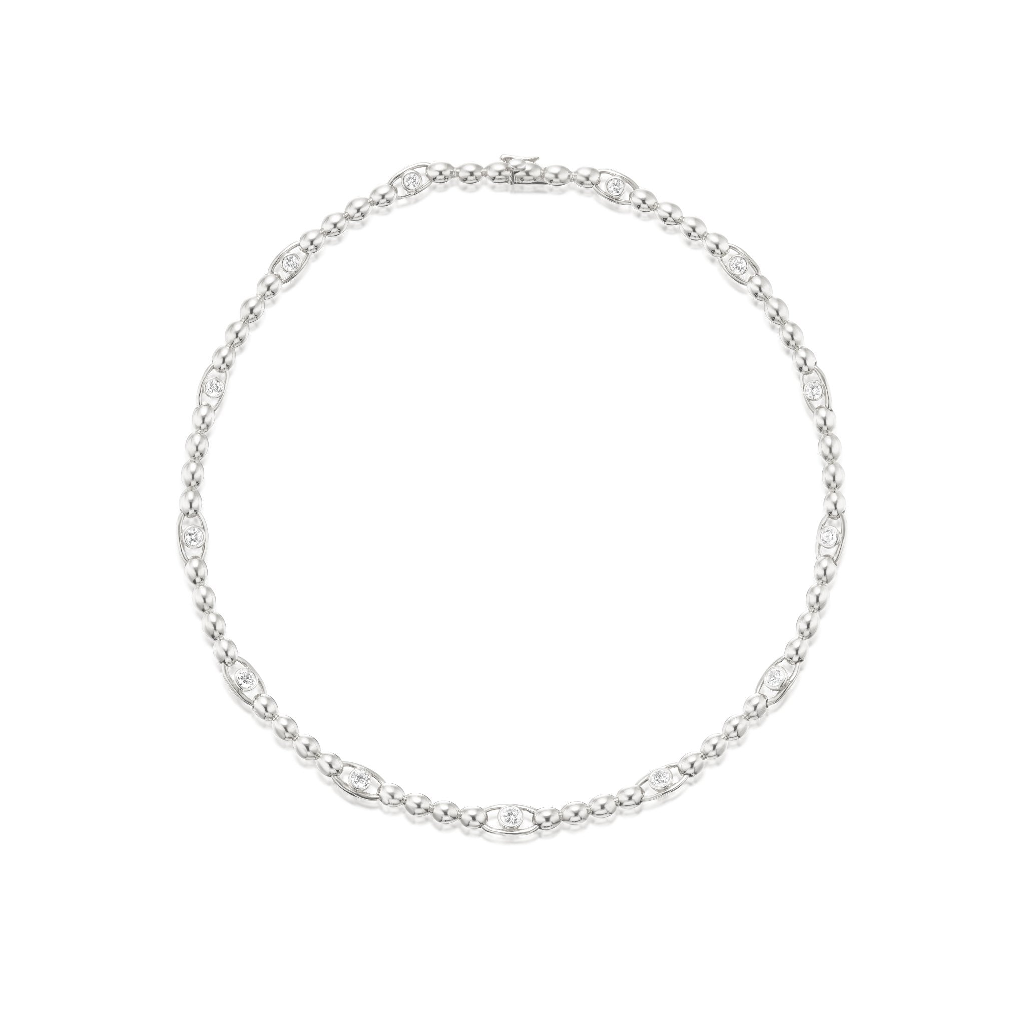 Signature Link Necklace with Diamonds in 18kAnne Baker