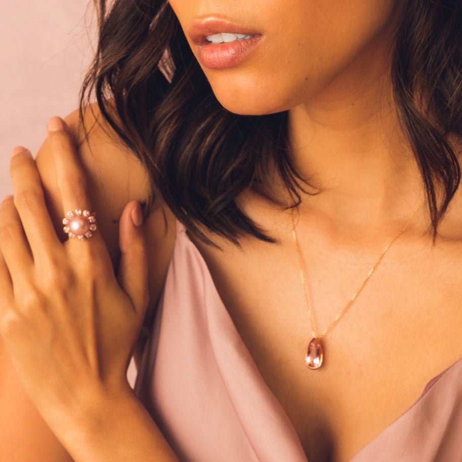 Morganite Teardrop PendantAnne Baker