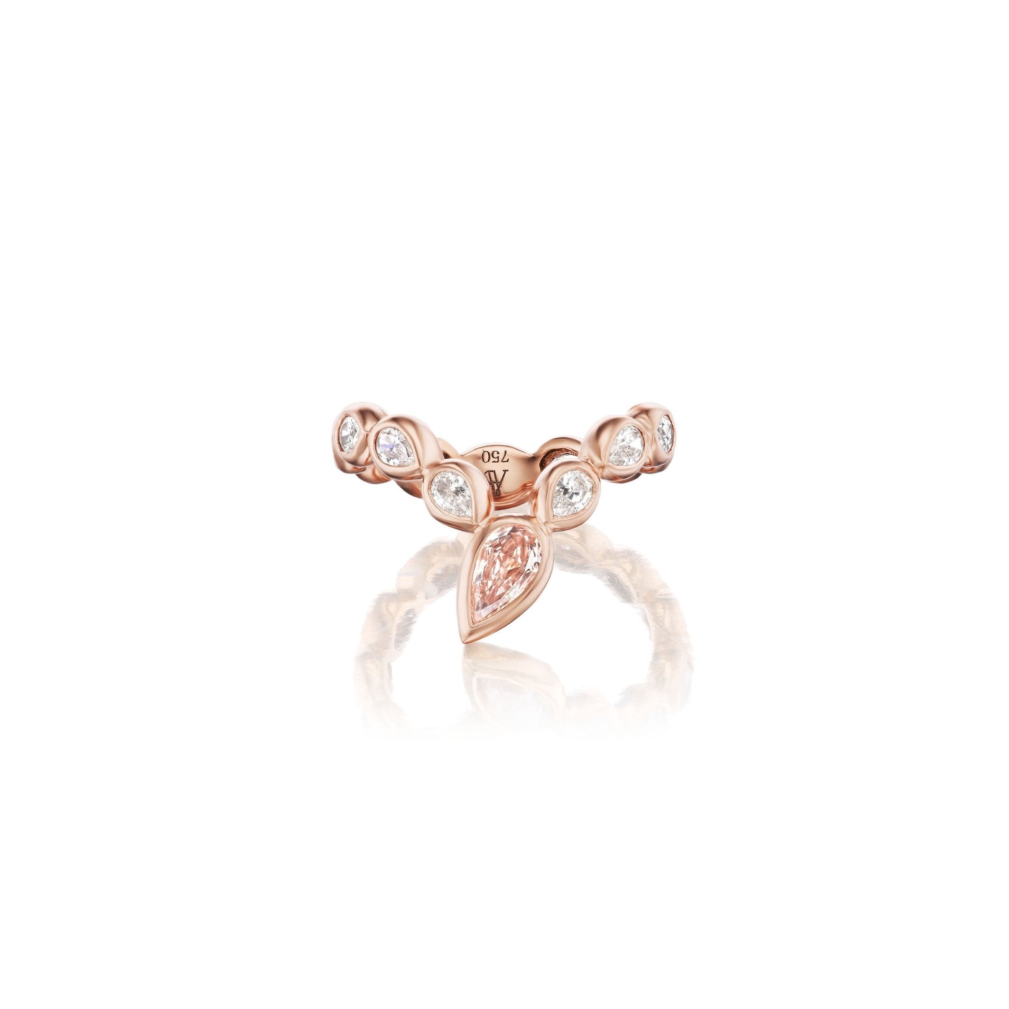Pink Diamond Head Serpent RingAnne Baker