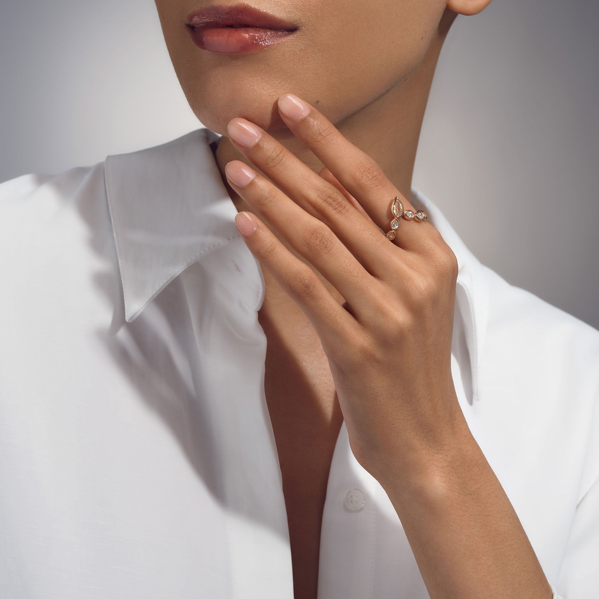 Pink Diamond Head Serpent RingAnne Baker