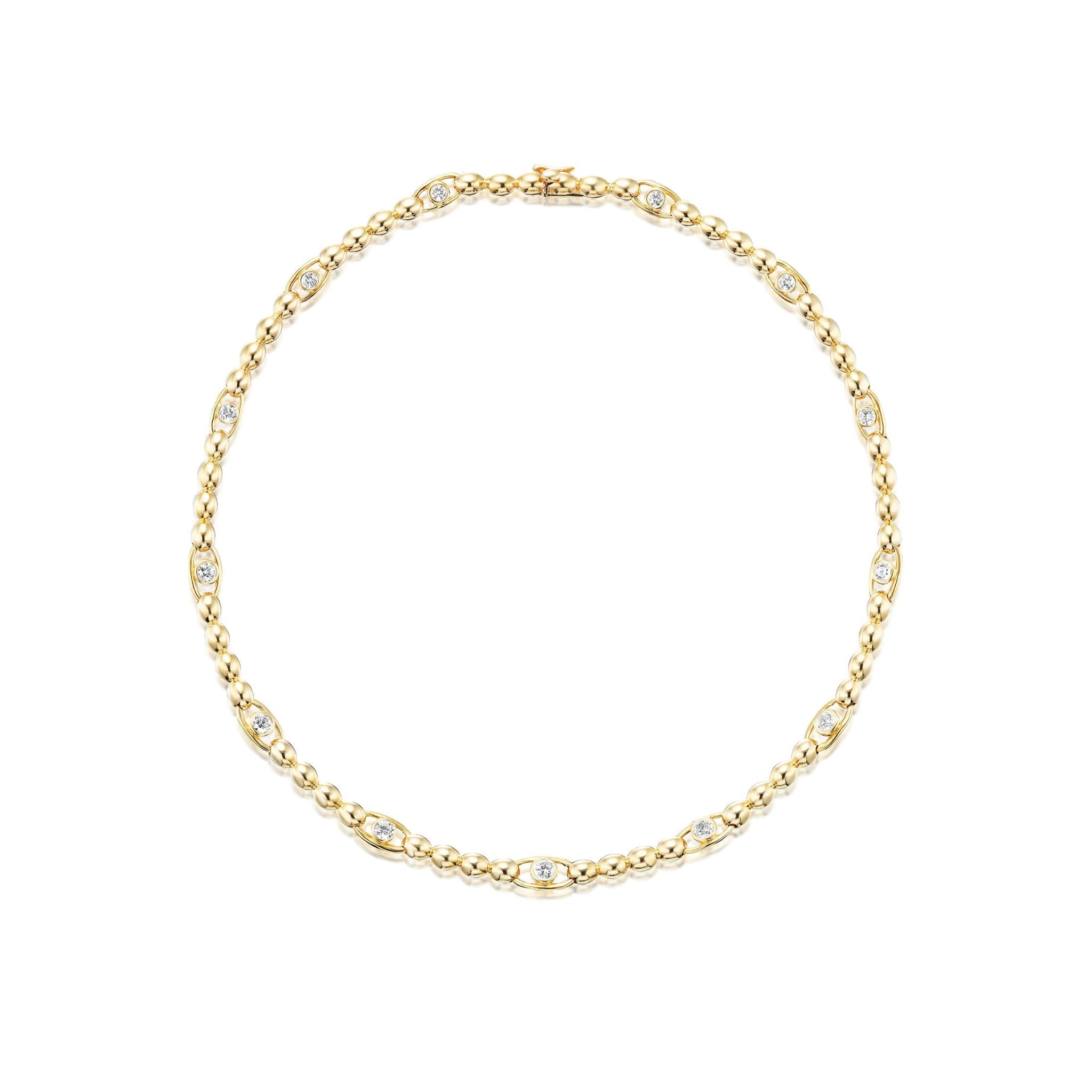 SIGNATURE LINK NECKLACE WITH DIAMONDS IN 18K - ANNE BAKERSIGNATURE LINK NECKLACE WITH DIAMONDS IN 18KANNE BAKER