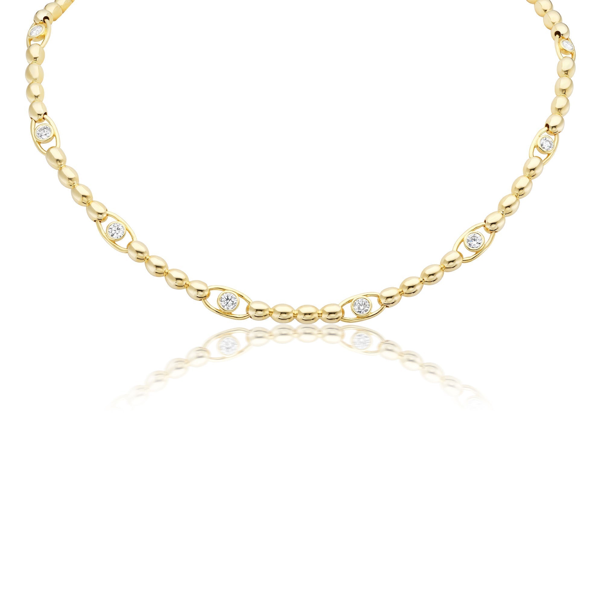 Signature Link Necklace with Diamonds in 18kAnne Baker