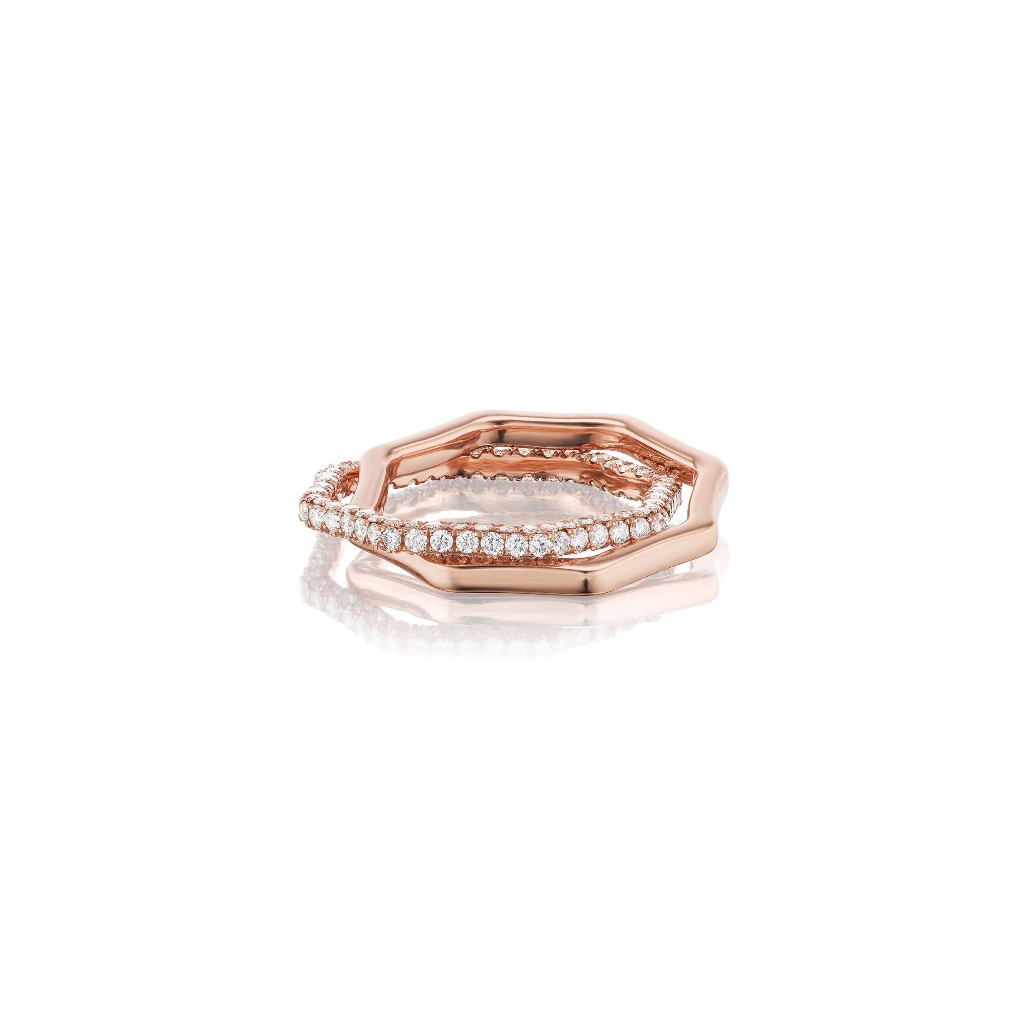 Wave Ring with Triple Row of DiamondsAnne Baker