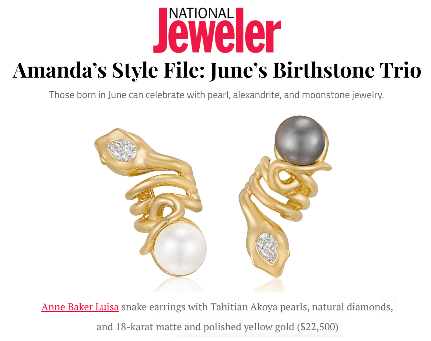 National Jeweler - Anne Baker