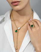 Emerald on 18K Gold Tubogas CollarAnne Baker