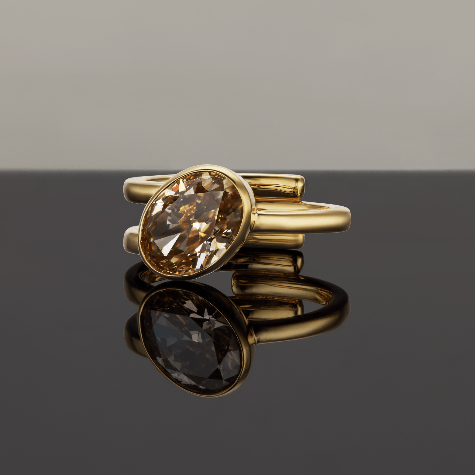 Oval Tilt Fancy Brown RingAnne Baker
