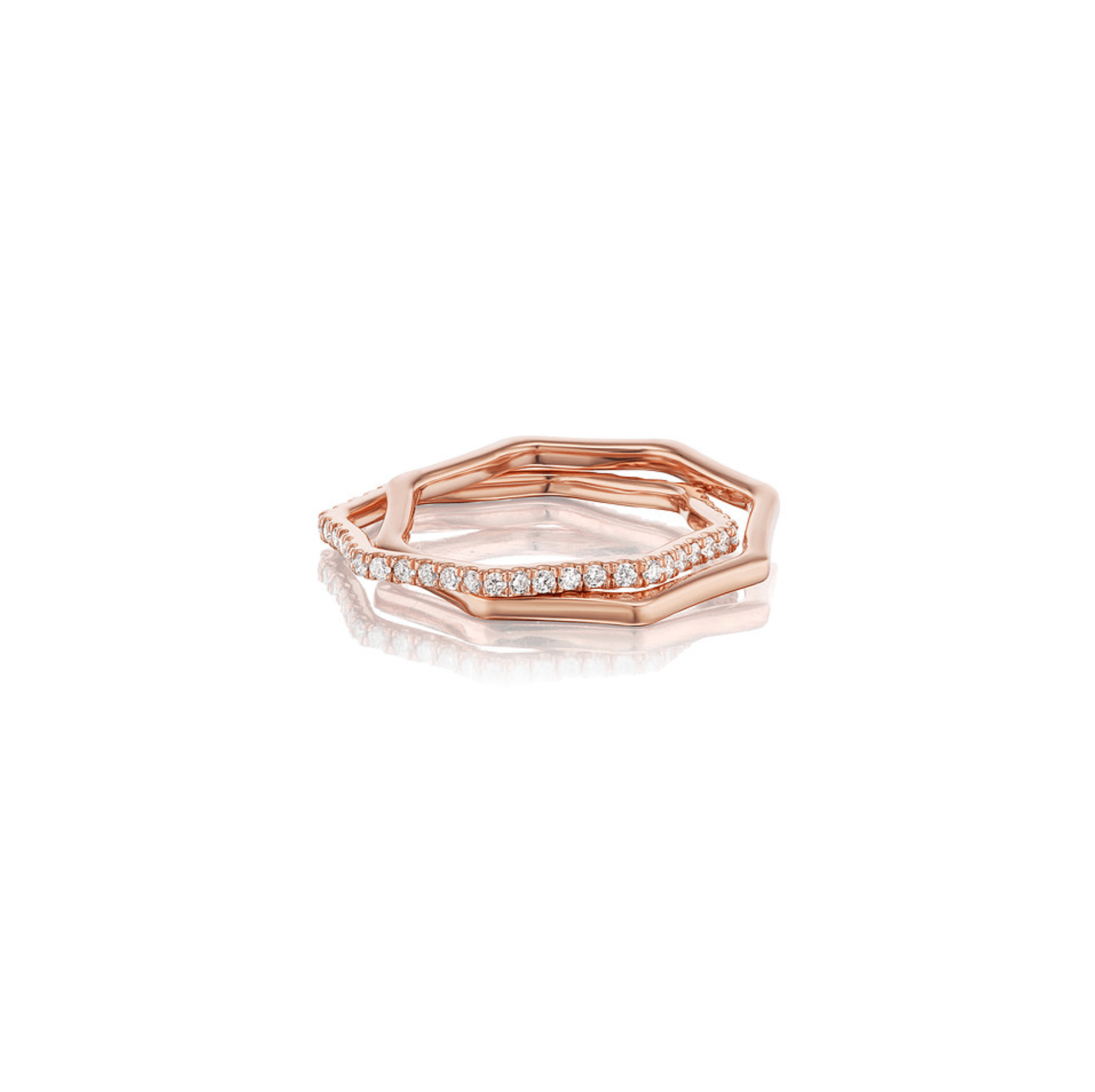 Wave Ring with Single Row of DiamondsAnne Baker