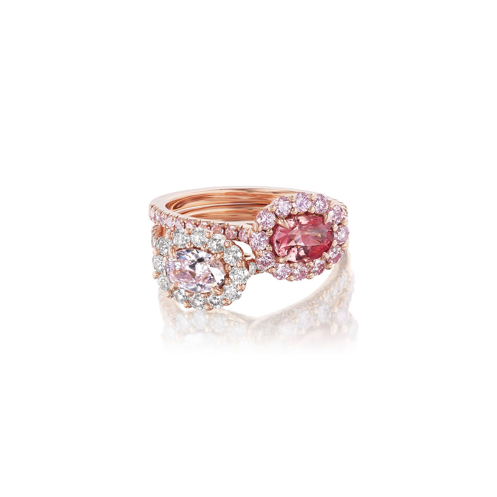 PINK DIAMOND AND PADPARADSCHA SAPPHIRE COLLECTOR'S STACKANNE BAKER
