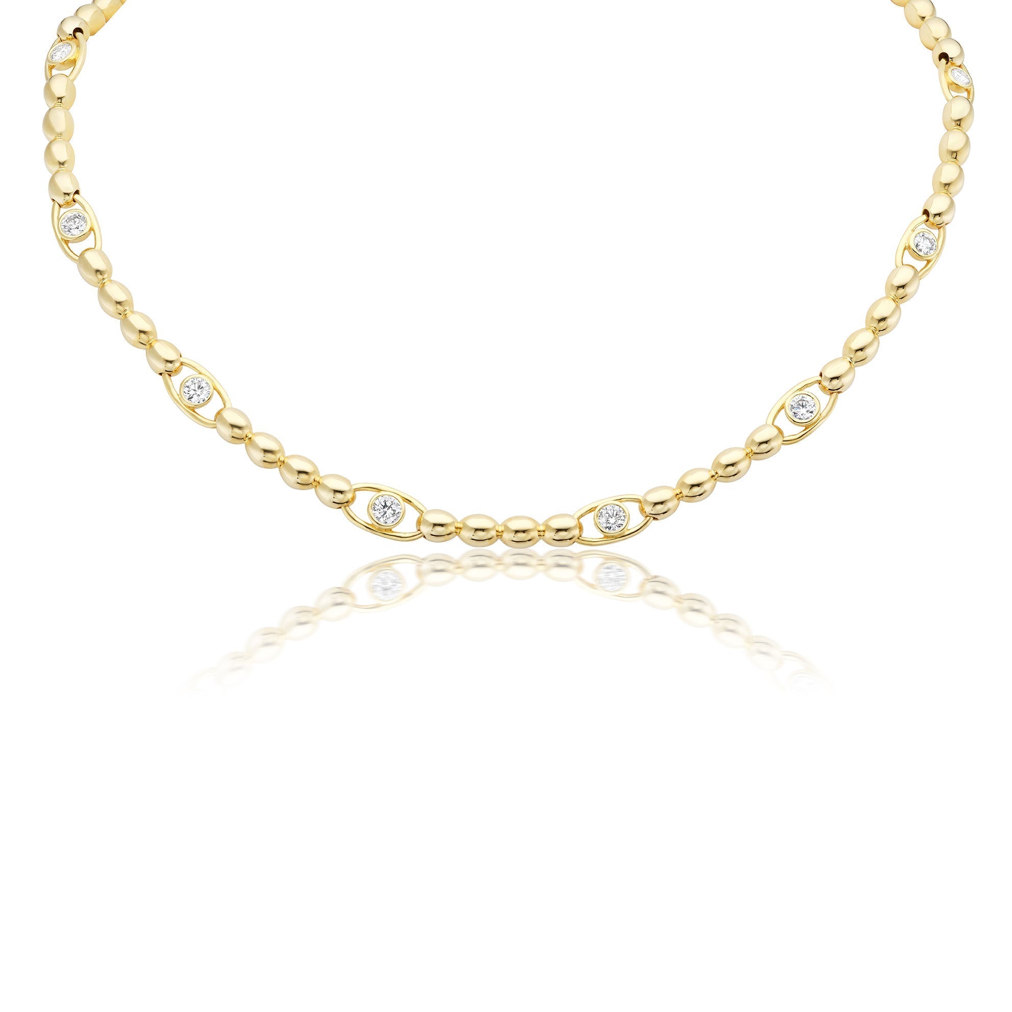 SIGNATURE LINK NECKLACE WITH DIAMONDS IN 18K - ANNE BAKERSIGNATURE LINK NECKLACE WITH DIAMONDS IN 18KANNE BAKER